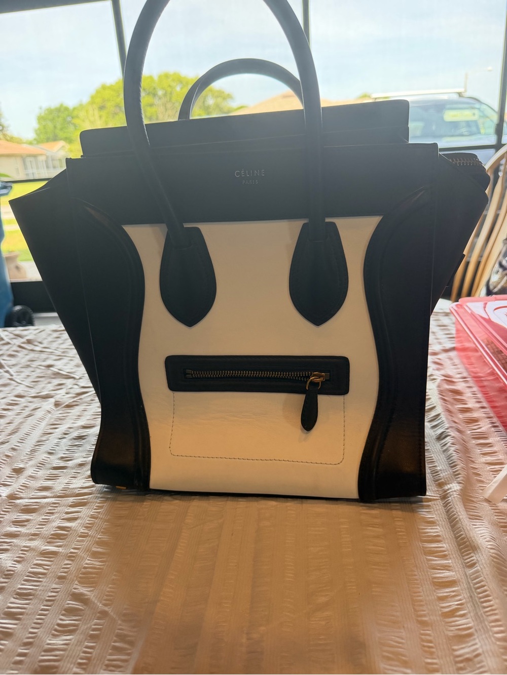 Celine Black and White Mini Luggage Tote - Picture 8 of 8